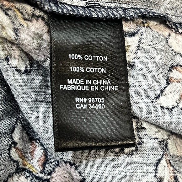 La Vie Rebecca Taylor Floral Camille Shirtdress in Midnight Navy NWT Size M - Picture 10 of 11